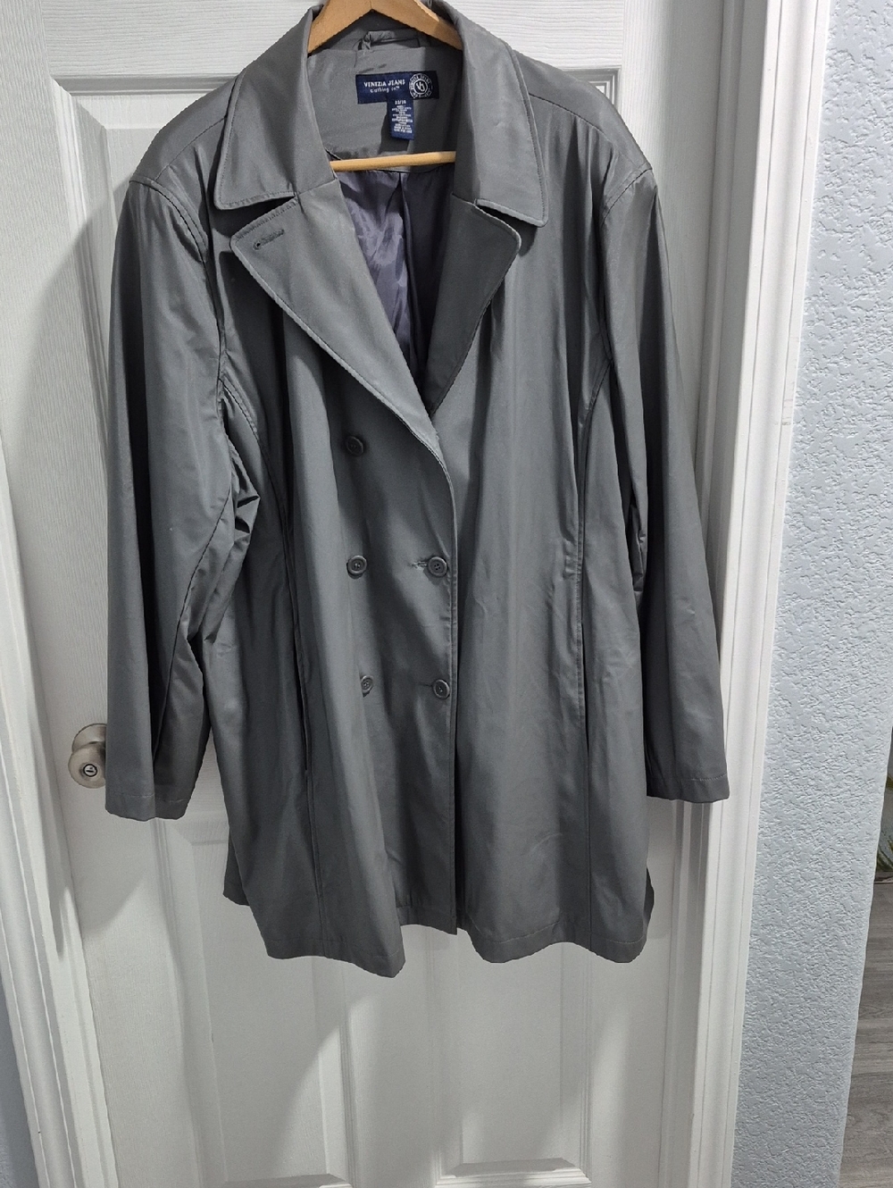 Van Heusen Gray Double-Breasted Trench Coat